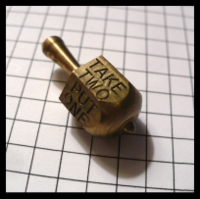 Dice : Dice - Dreidel - Solid Brass - 6d